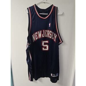 Vintage Reebok Authentics New Jersey Nets Jason Kidd Jersey Sz 52 Blue Stitched